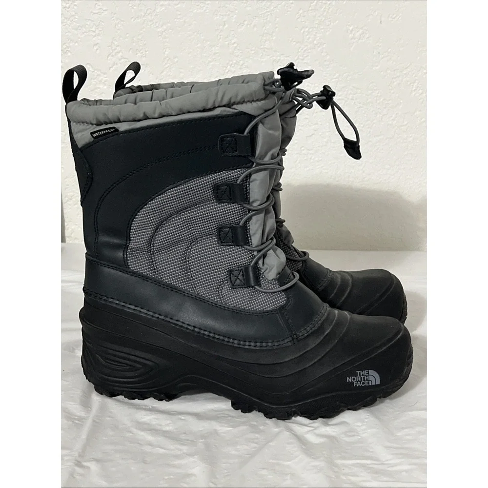 The North Face Alpenglow IV Boots Mens 7 Winter Lace Up Mid Calf Gray Black Snow